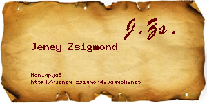 Jeney Zsigmond névjegykártya